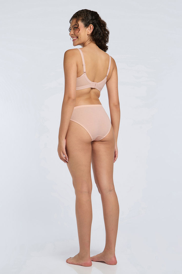 Amante Non Padded Non Wired Cotton Chic Support Bra - Cameo Rose — image 6